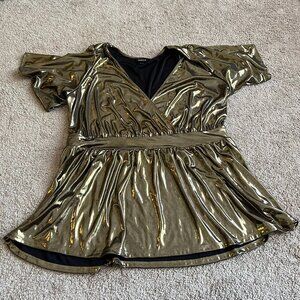 Torrid Liquid Bronze Surplice Top